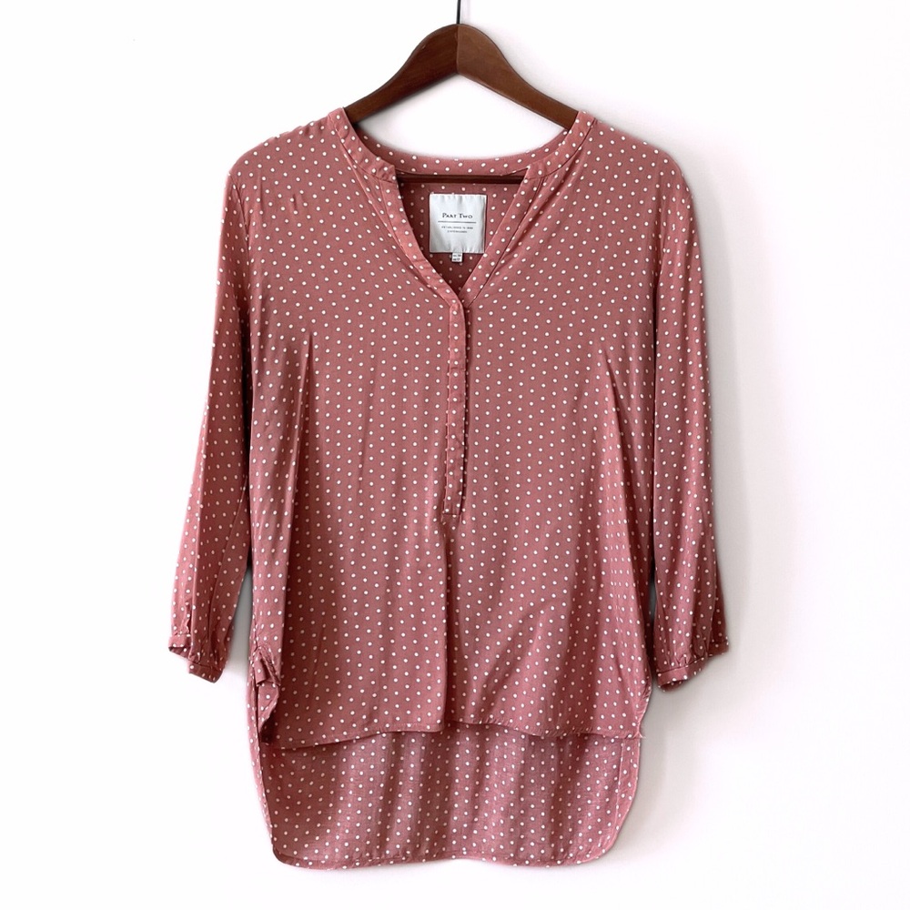 Part Two Copenhagen Elegant Pink Polka Dot Blouse